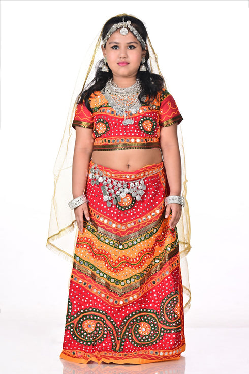 BookMyCostume Gujarati Girl with Traditional Jewellery Indian For Girl's & Women  Fancy Dress Costume for Girls
